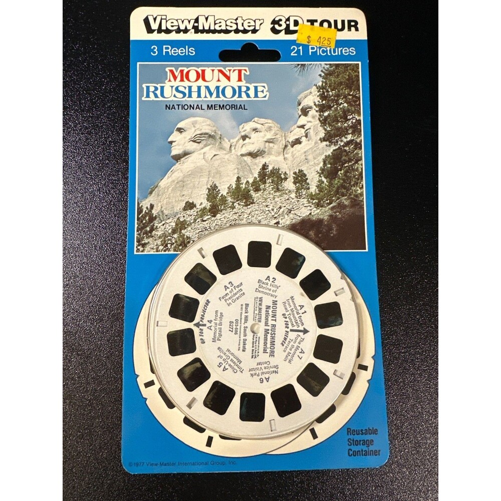 Vintage 1977 View-Master Mount Rushmore 3D 3 Reel Set Sealed USA
